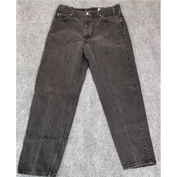 90's Levis 550 Jeans Mens Black Relaxed FitOrange Tab USA Made 38x30(36x30)
